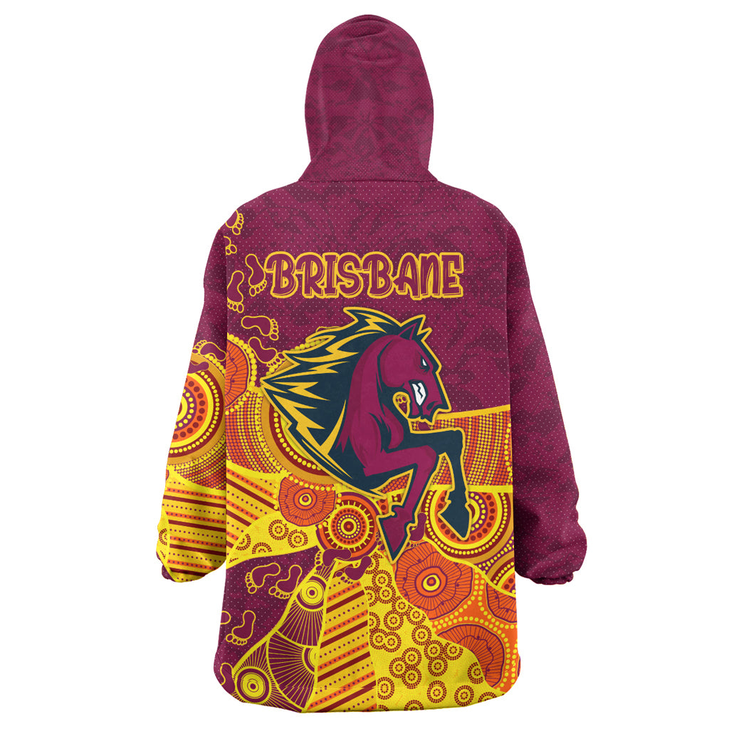 Australia Brisbane City Wearable Blanket Hoodie - Custom Indigenous Brisbane City Footprints Wearable Blanket Hoodie - Vibe Hoodie Shop