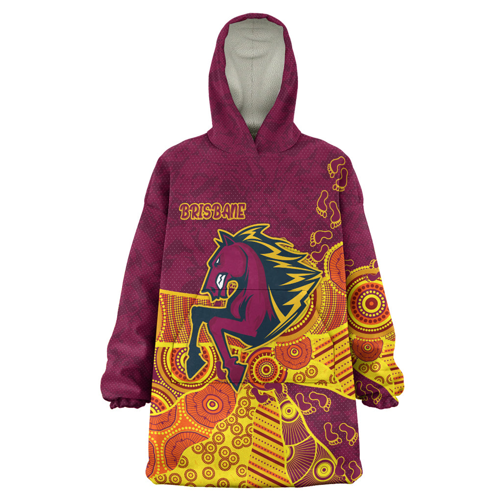 Australia Brisbane City Wearable Blanket Hoodie - Custom Indigenous Brisbane City Footprints Wearable Blanket Hoodie - Vibe Hoodie Shop