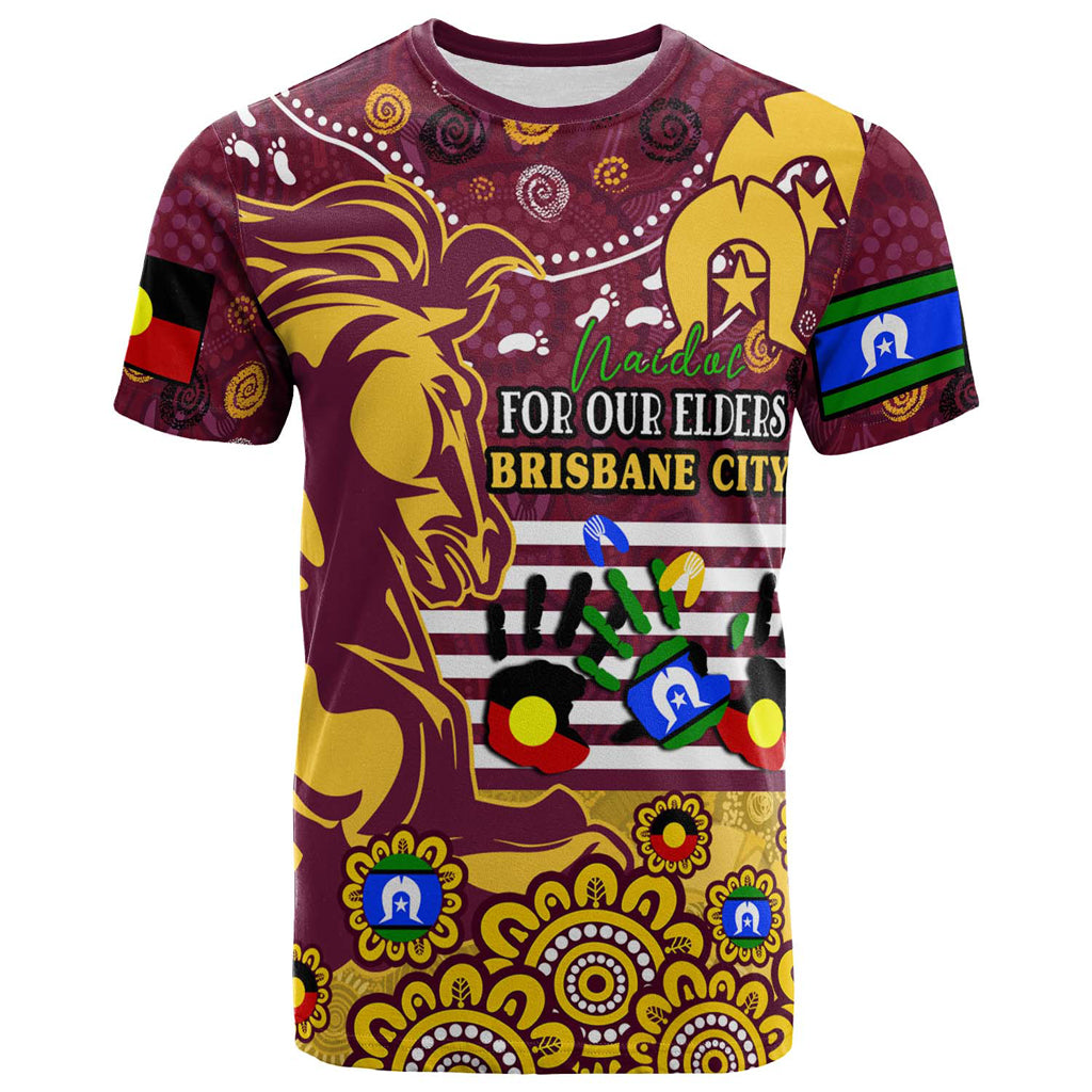 Australia Brisbane City Naidoc Week Custom T-shirt - For Our Elders Brisbane City Aboriginal Inspired T-shirt - Vibe Hoodie Shop