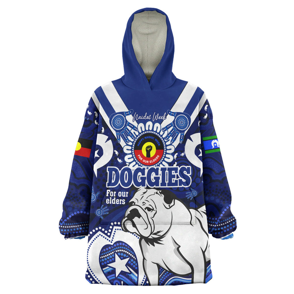 Australia Naidoc Week Custom Wearable Blanket Hoodie - For Our Elders Doggies Aboriginal Inspired Wearable Blanket Hoodie - Vibe Hoodie Shop