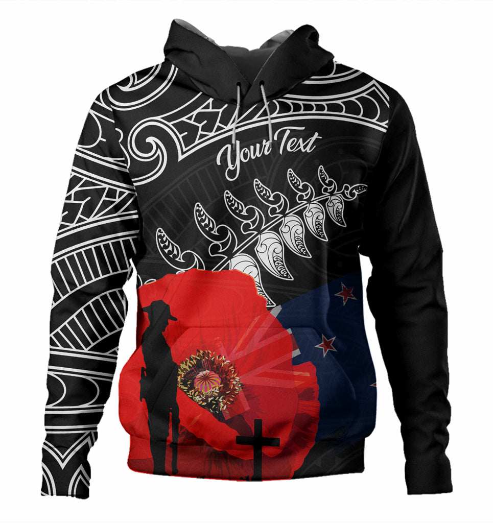 New Zealand Anzac Day Custom Hoodie - Maori New Zealand Anzac Day Poppies Hoodie - Vibe Hoodie Shop