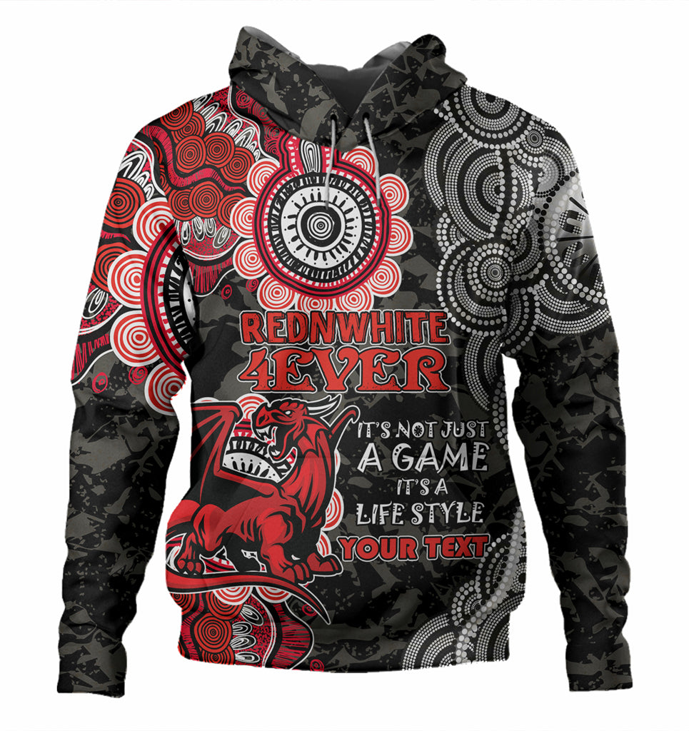 Australia Illawarra and St George Custom Hoodie - Red White Forever Hoodie - Vibe Hoodie Shop