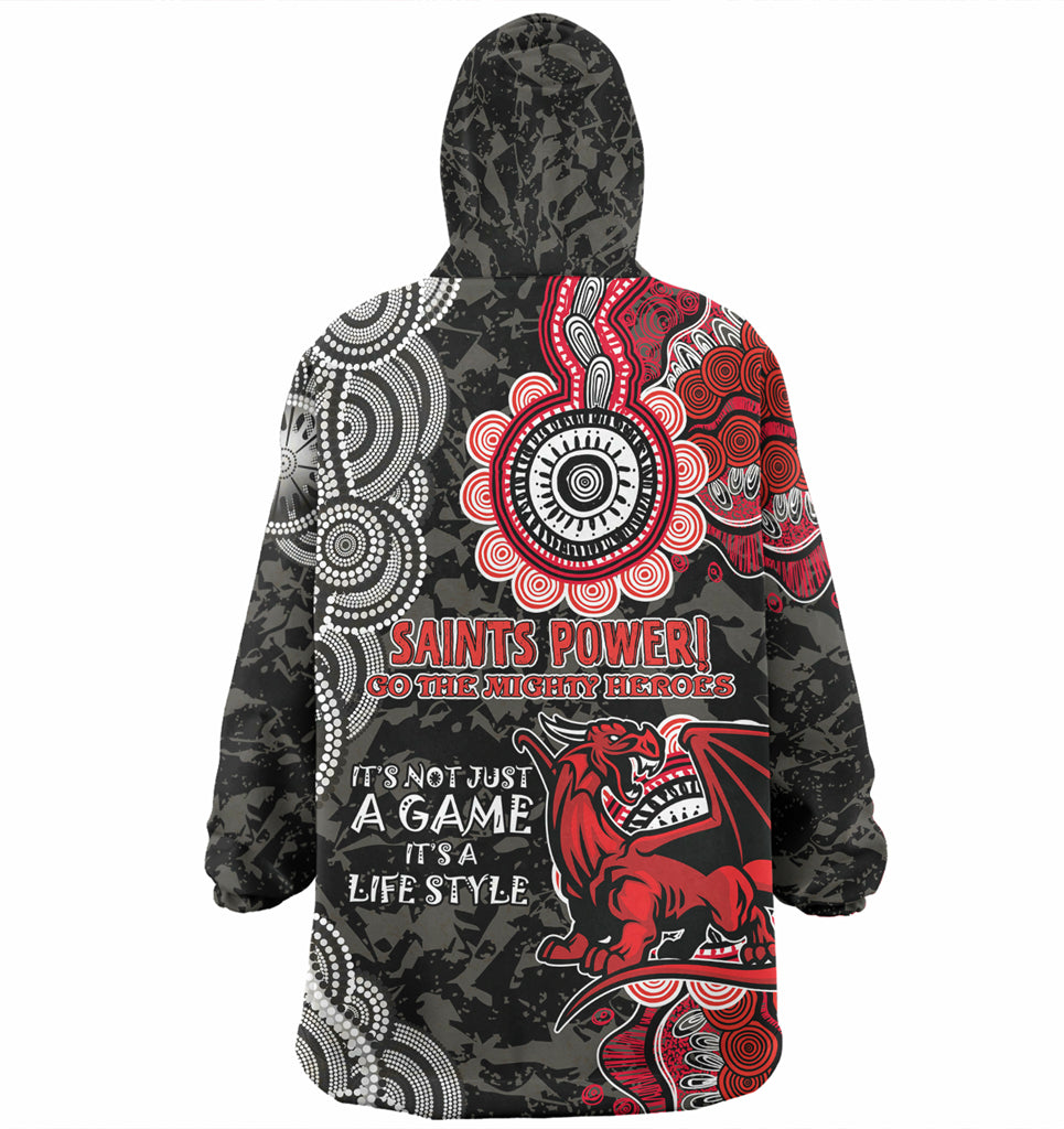 Australia Illawarra and St George Custom Wearable Blanket Hoodie - Red White Forever Wearable Blanket Hoodie - Vibe Hoodie Shop