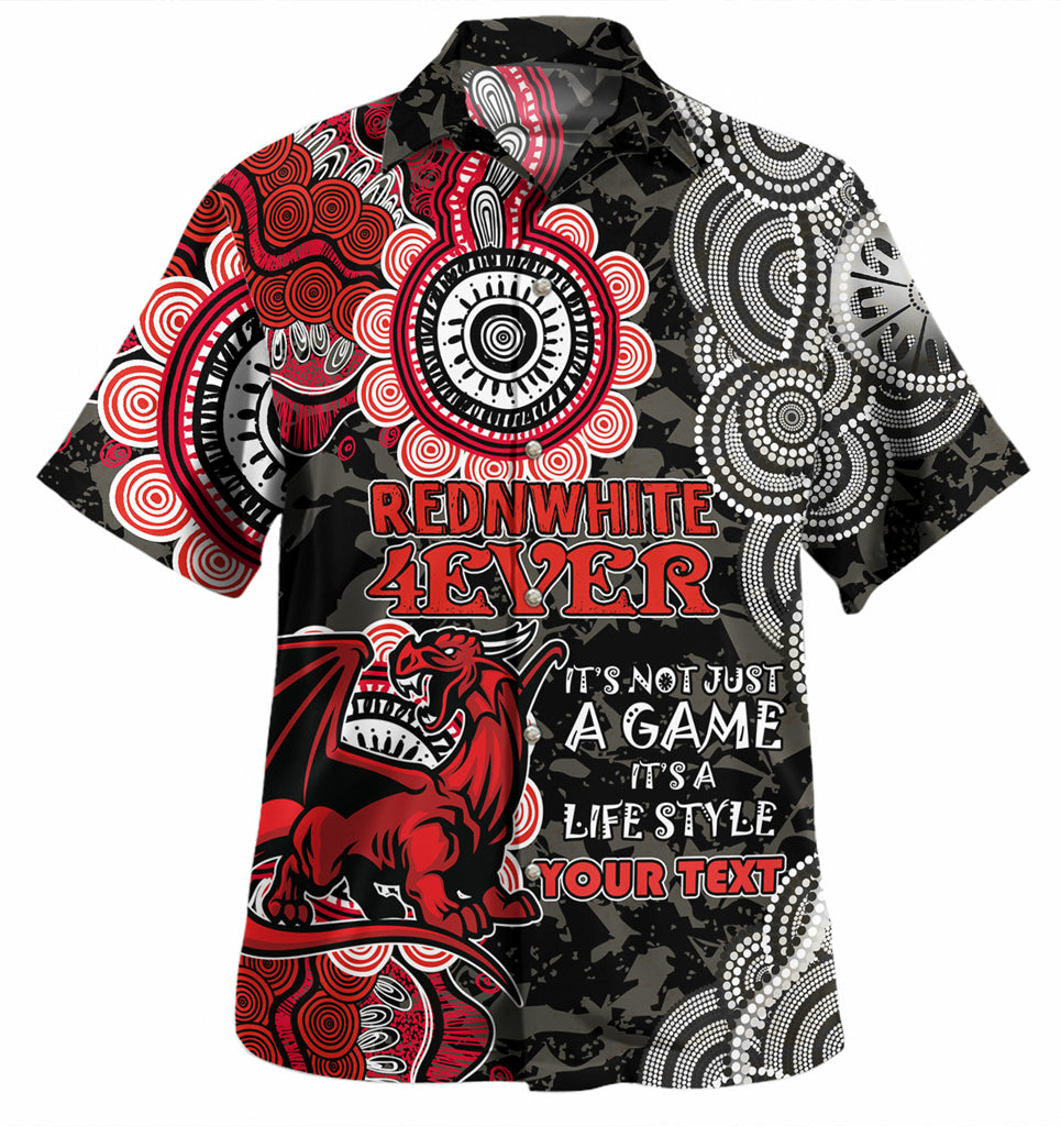 Australia Illawarra and St George Custom Hawaiian Shirt - Red White Forever Shirt - Vibe Hoodie Shop
