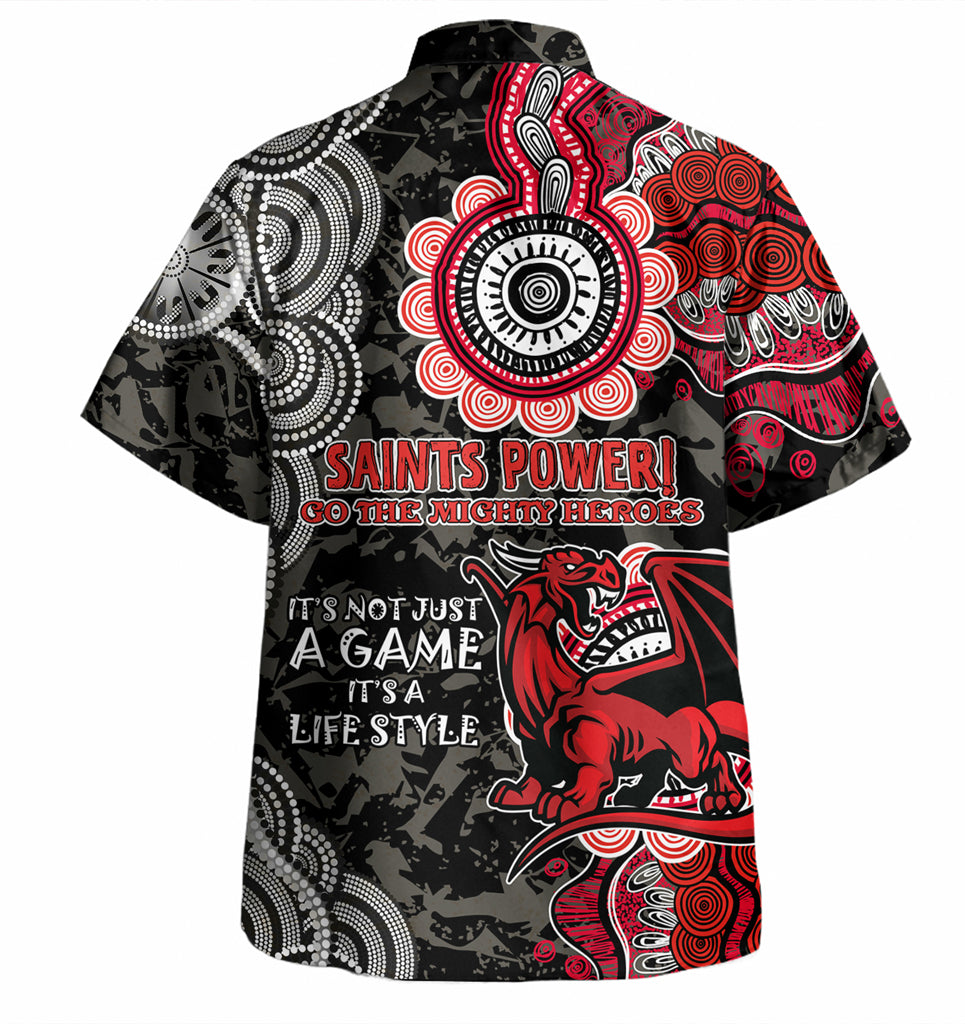 Australia Illawarra and St George Custom Hawaiian Shirt - Red White Forever Shirt - Vibe Hoodie Shop