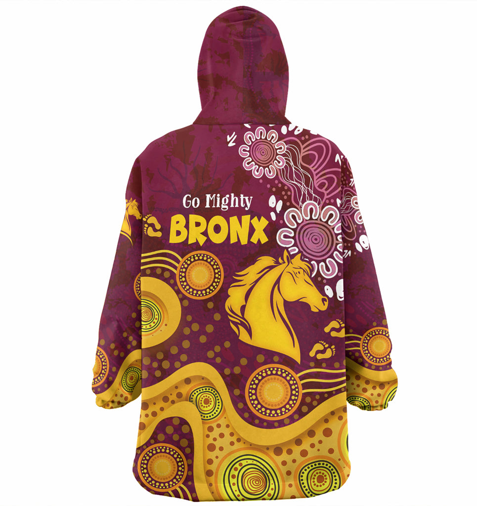 Australia Brisbane City Custom Wearable Blanket Hoodie - Go Mighty Bronx Wearable Blanket Hoodie - Vibe Hoodie Shop