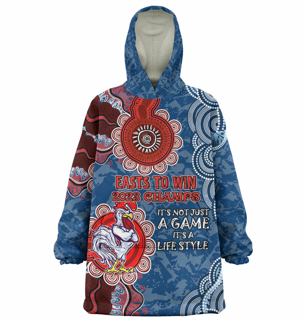 Australia East of Sydney Custom Wearable Blanket Hoodie - Easts to Win Wearable Blanket Hoodie - Vibe Hoodie Shop