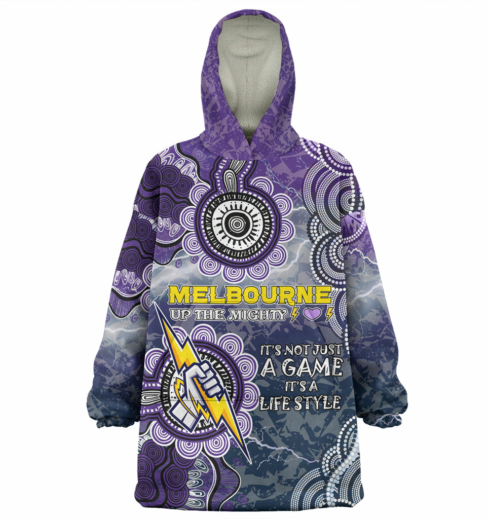 Australia Melbourne Custom Wearable Blanket Hoodie - Up The Mighty Wearable Blanket Hoodie - Vibe Hoodie Shop