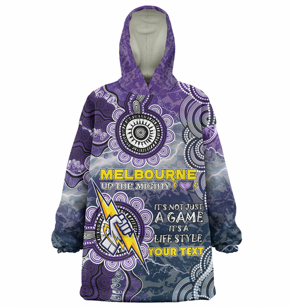 Australia Melbourne Custom Wearable Blanket Hoodie - Up The Mighty Wearable Blanket Hoodie - Vibe Hoodie Shop