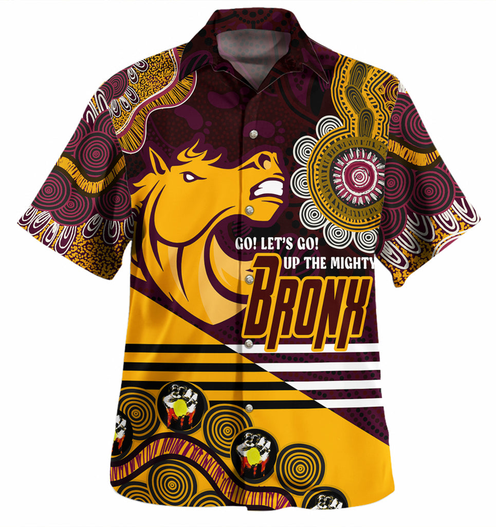 Australia Brisbane Custom Hawaiian Shirt - Go! Let's go! Up The Mighty Bronx Home Jersey Shirt - Vibe Hoodie Shop