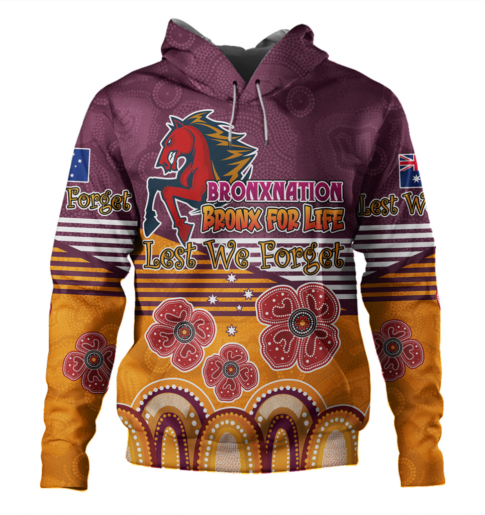 Australia Brisbane City Anzac Custom Hoodie - Anzac Day Bronxnation for Life Hoodie - Vibe Hoodie Shop