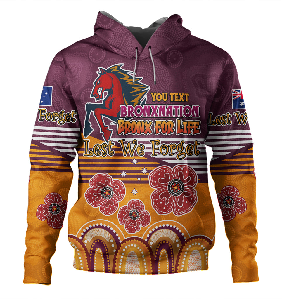 Australia Brisbane City Anzac Custom Hoodie - Anzac Day Bronxnation for Life Hoodie - Vibe Hoodie Shop