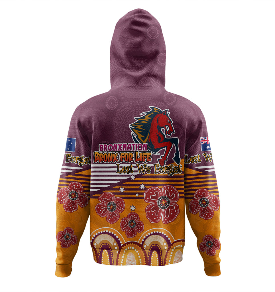 Australia Brisbane City Anzac Custom Hoodie - Anzac Day Bronxnation for Life Hoodie - Vibe Hoodie Shop