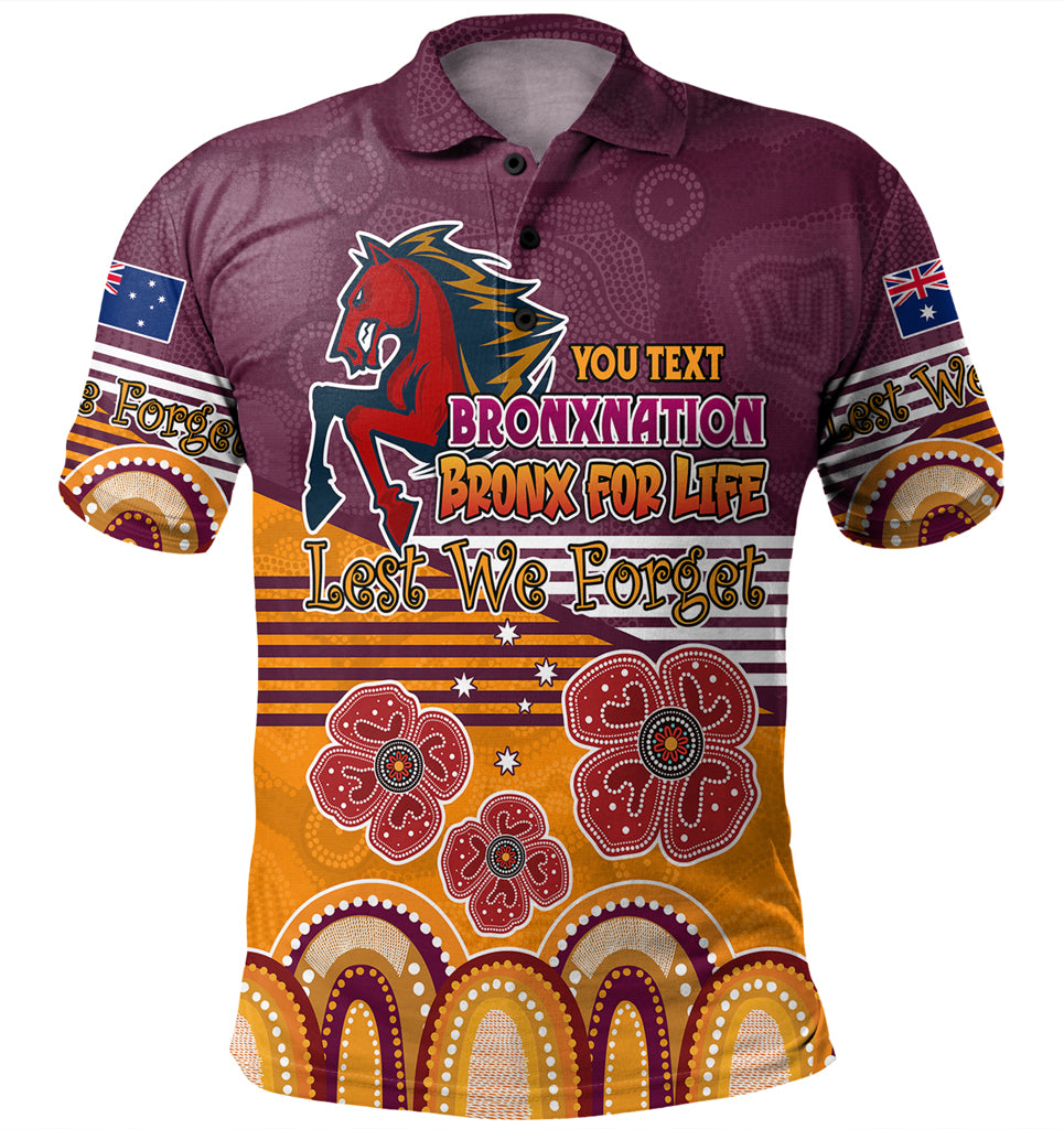 Australia Brisbane City Anzac Custom Polo Shirt - Anzac Day Bronxnation for Life Polo Shirt - Vibe Hoodie Shop