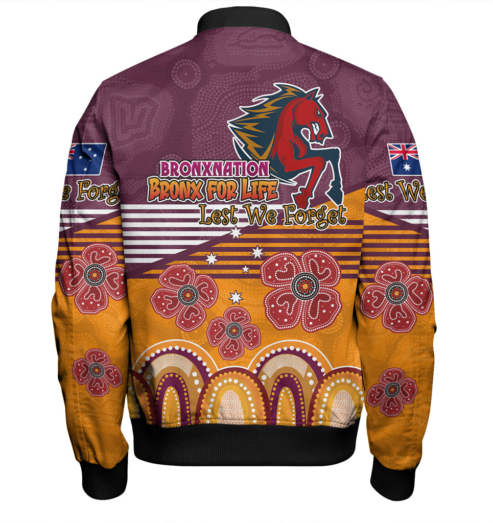 Australia Brisbane City Anzac Custom Bomber Jacket - Anzac Day Bronxnation for Life Bomber Jacket - Vibe Hoodie Shop