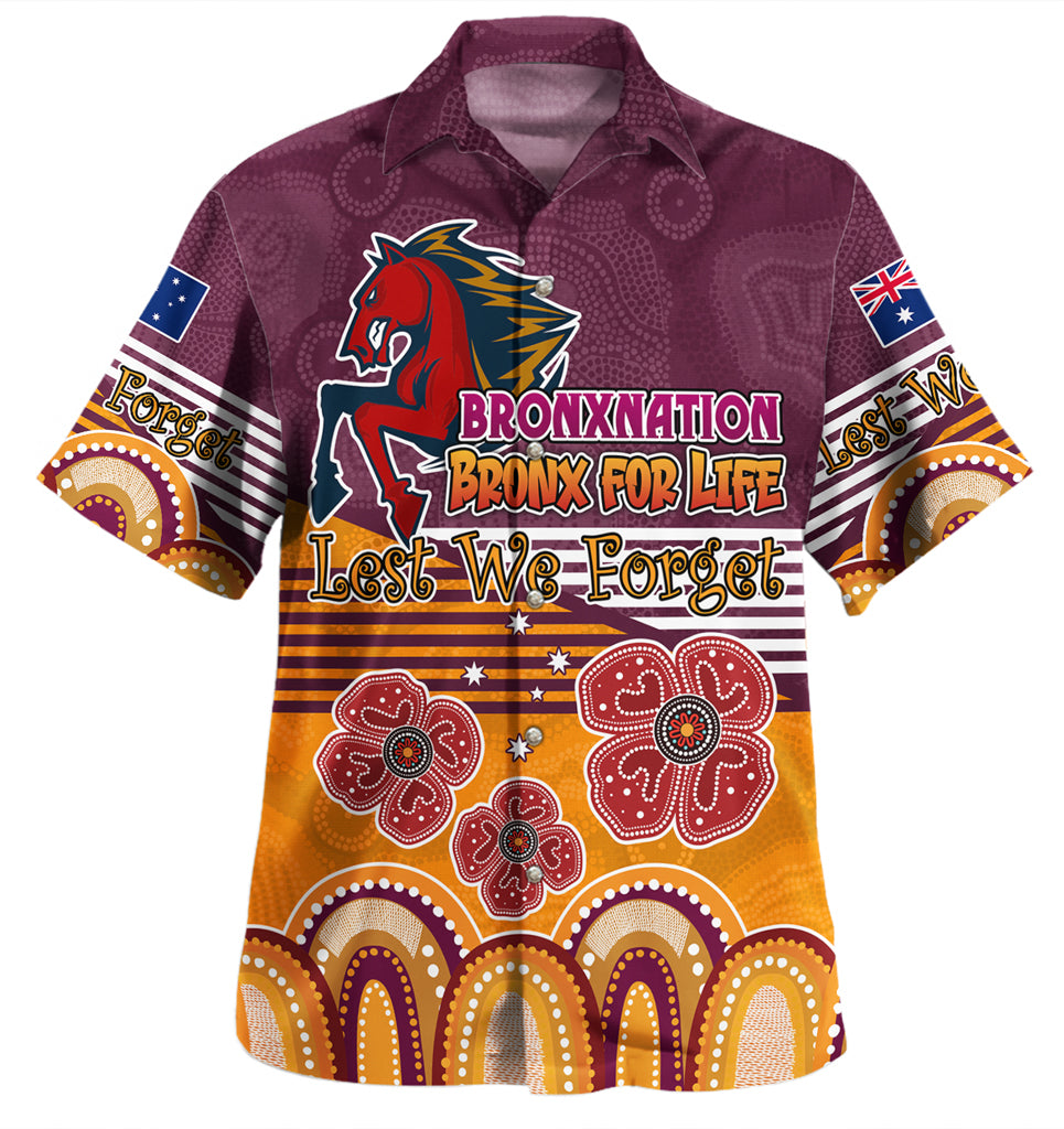 Australia Brisbane City Anzac Custom Hawaiian Shirt - Anzac Day Bronxnation for Life Shirt - Vibe Hoodie Shop