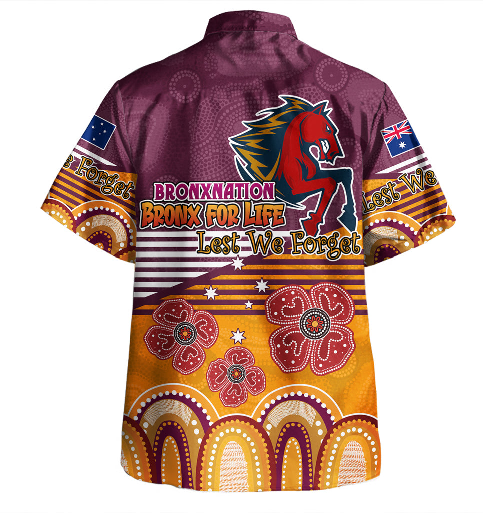 Australia Brisbane City Anzac Custom Hawaiian Shirt - Anzac Day Bronxnation for Life Shirt - Vibe Hoodie Shop