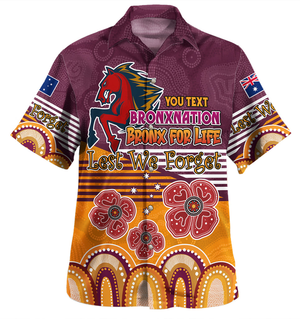 Australia Brisbane City Anzac Custom Hawaiian Shirt - Anzac Day Bronxnation for Life Shirt - Vibe Hoodie Shop