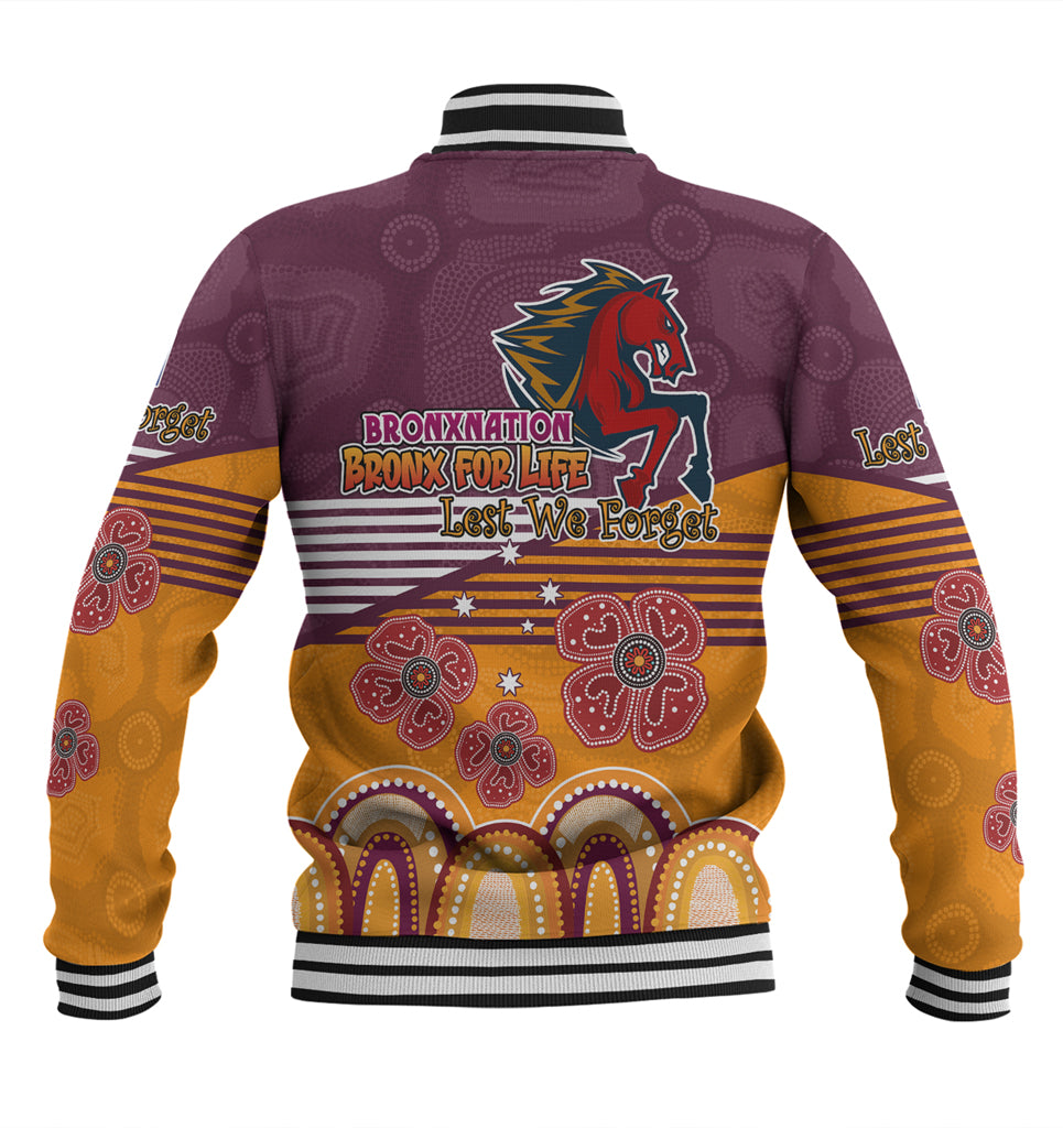 Australia Brisbane City Anzac Custom Baseball Jacket - Anzac Day Bronxnation for Life Jacket - Vibe Hoodie Shop