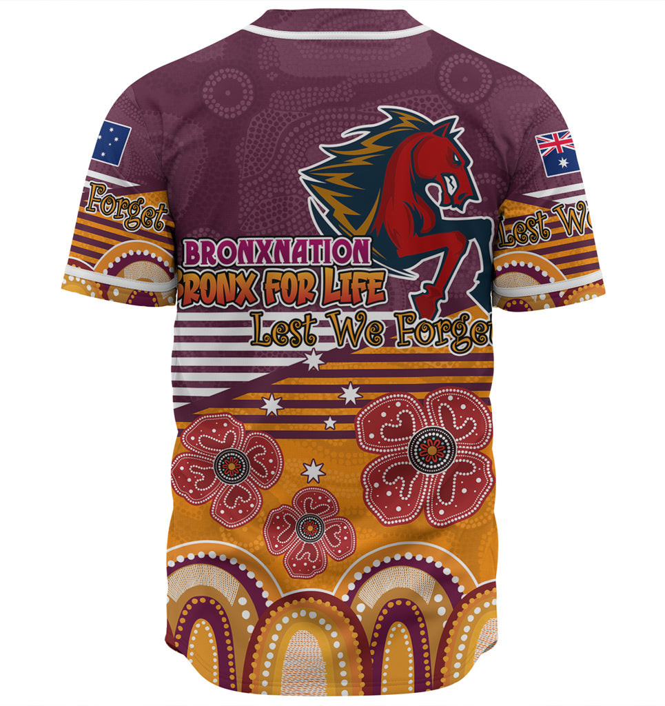 Australia Brisbane City Anzac Custom Baseball Jersey - Anzac Day Bronxnation for Life Shirt - Vibe Hoodie Shop