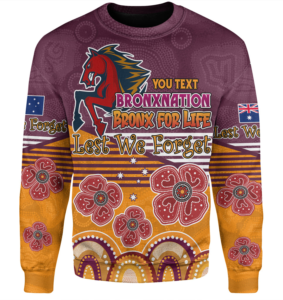 Australia Brisbane City Anzac Custom Sweatshirt - Anzac Day Bronxnation for Life Sweatshirt - Vibe Hoodie Shop