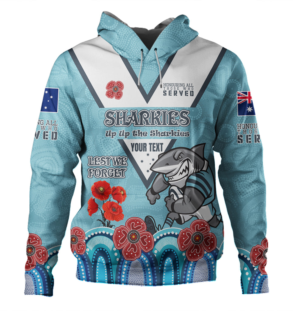 Australia Sutherland and Cronulla Anzac Custom Hoodie - Up Up The Heroes Hoodie - Vibe Hoodie Shop