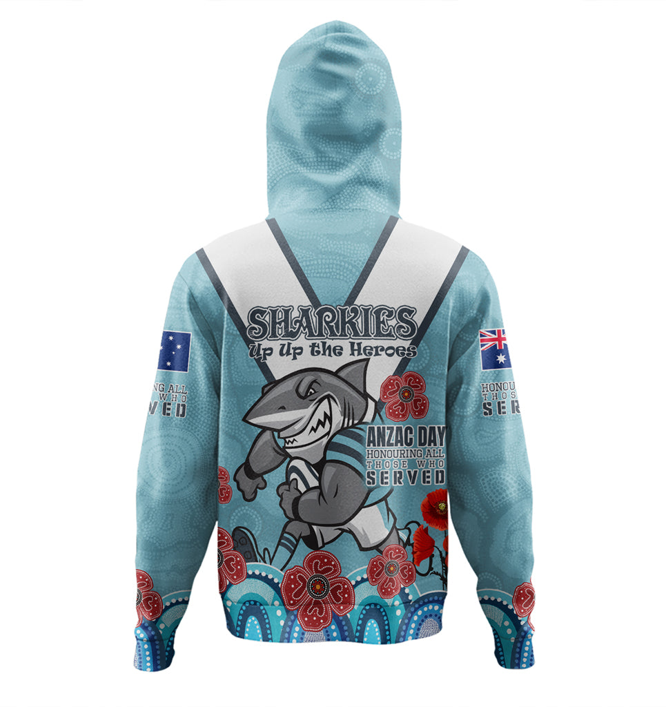 Australia Sutherland and Cronulla Anzac Custom Hoodie - Up Up The Heroes Hoodie - Vibe Hoodie Shop