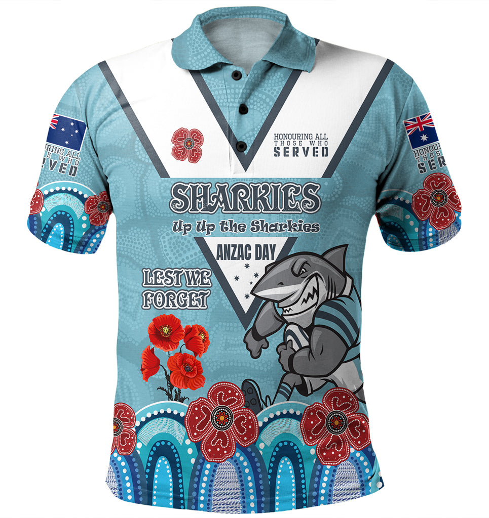 Australia Sutherland and Cronulla Anzac Custom Polo Shirt - Up Up The Heroes Polo Shirt - Vibe Hoodie Shop