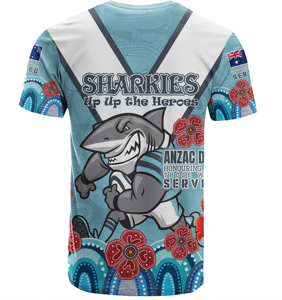 Australia Sutherland and Cronulla Anzac Custom T-shirt - Up Up The Heroes T-shirt - Vibe Hoodie Shop