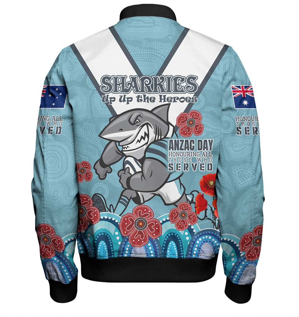 Australia Sutherland and Cronulla Anzac Custom Bomber Jacket - Up Up The Heroes Bomber Jacket - Vibe Hoodie Shop