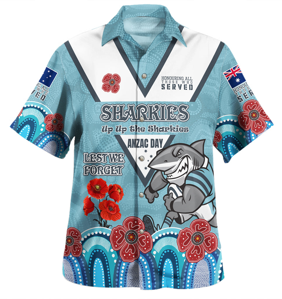 Australia Sutherland and Cronulla Anzac Custom Hawaiian Shirt - Up Up The Heroes Shirt - Vibe Hoodie Shop