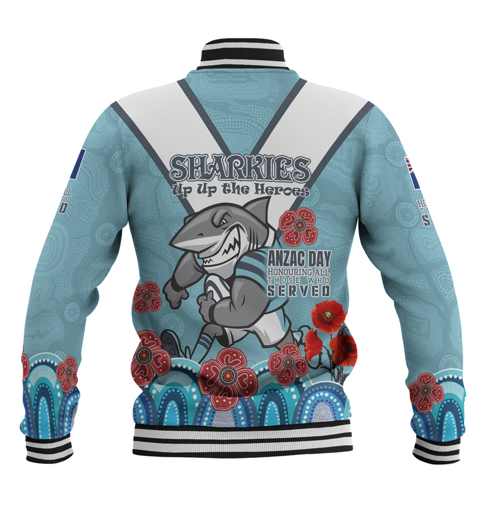 Australia Sutherland and Cronulla Anzac Custom Baseball Jacket - Up Up The Heroes Jacket - Vibe Hoodie Shop