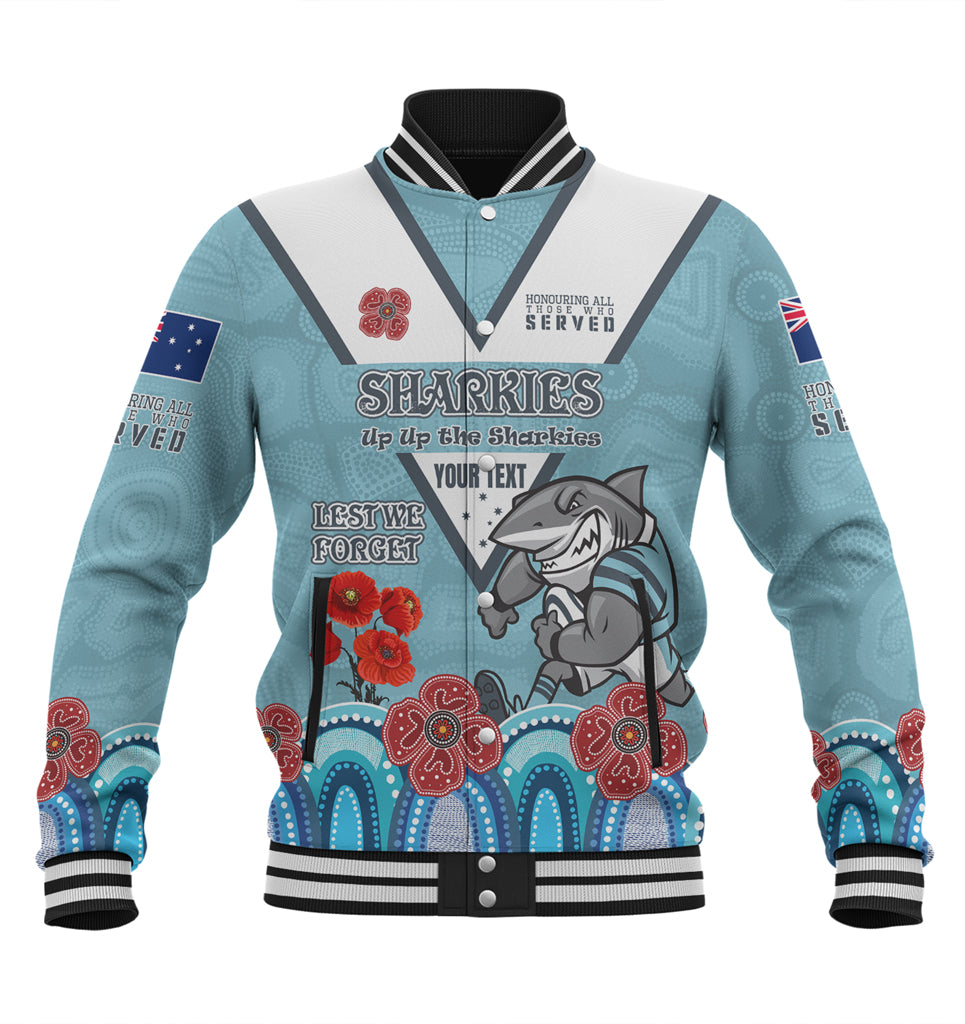 Australia Sutherland and Cronulla Anzac Custom Baseball Jacket - Up Up The Heroes Jacket - Vibe Hoodie Shop