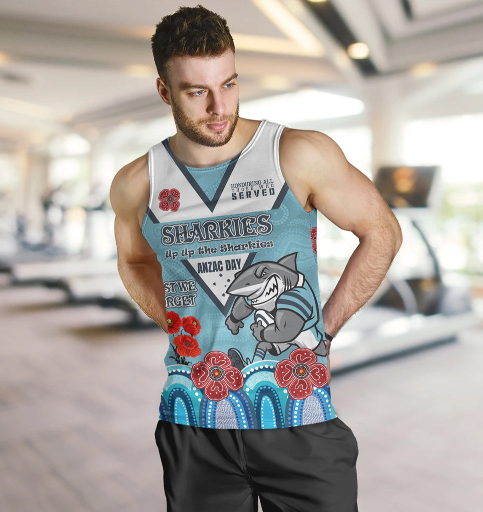 Australia Sutherland and Cronulla Anzac Custom Men Tank Top - Up Up The Heroes Tank Top - Vibe Hoodie Shop