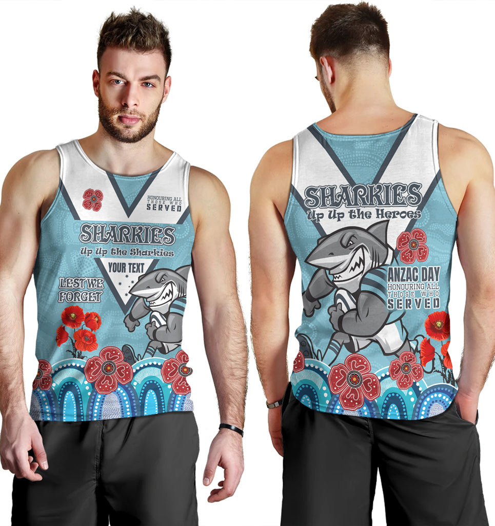 Australia Sutherland and Cronulla Anzac Custom Men Tank Top - Up Up The Heroes Tank Top - Vibe Hoodie Shop