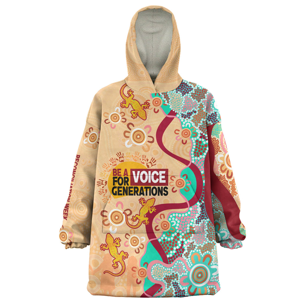 Australia National Reconciliation Week Custom Wearable Blanket Hoodie - Be A Voice For Generations Wearable Blanket Hoodie - Vibe Hoodie Shop