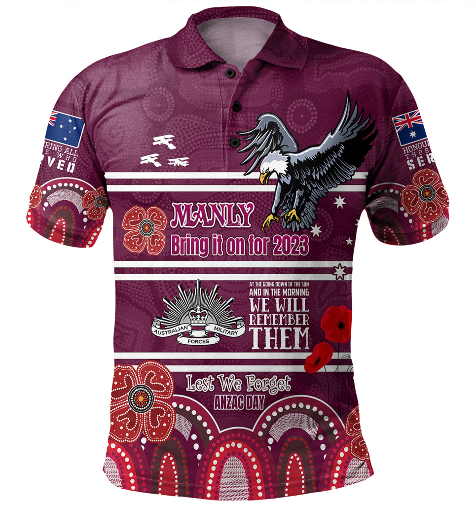 Australia Sydney's Northern Beaches Anzac Custom Polo Shirt - Manly Bring it on 2023 Polo Shirt - Vibe Hoodie Shop