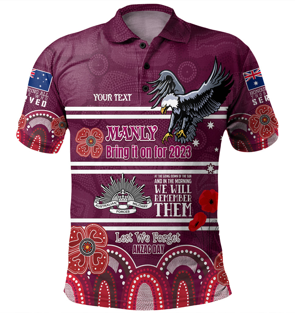 Australia Sydney's Northern Beaches Anzac Custom Polo Shirt - Manly Bring it on 2023 Polo Shirt - Vibe Hoodie Shop