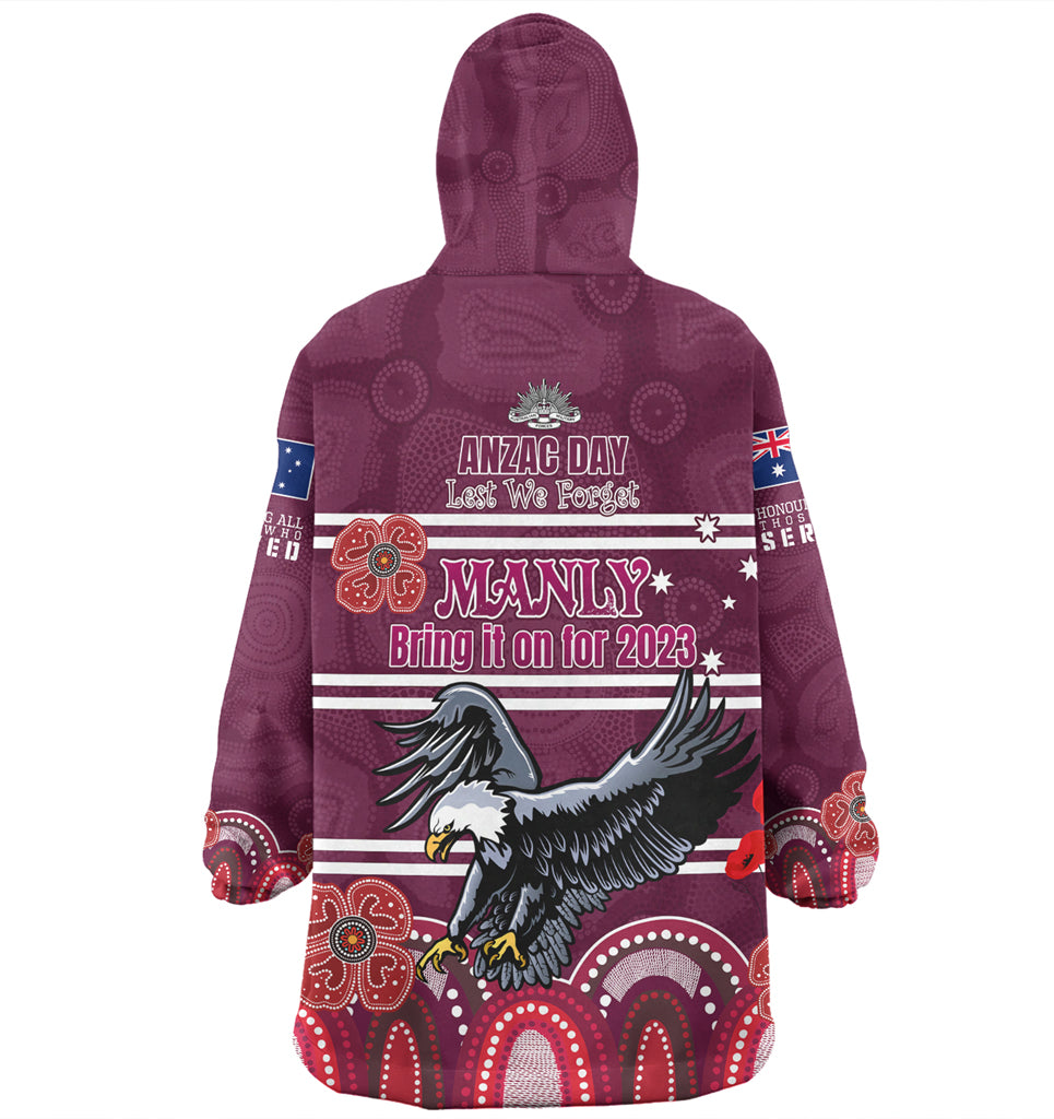 Australia Sydney's Northern Beaches Anzac Custom Wearable Blanket Hoodie - Manly Bring it on 2023 Wearable Blanket Hoodie - Vibe Hoodie Shop