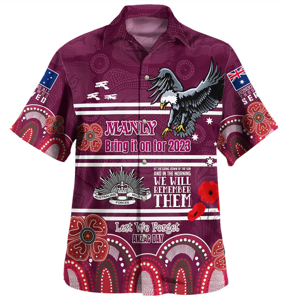 Australia Sydney's Northern Beaches Anzac Custom Hawaiian Shirt - Manly Bring it on 2023 Shirt - Vibe Hoodie Shop