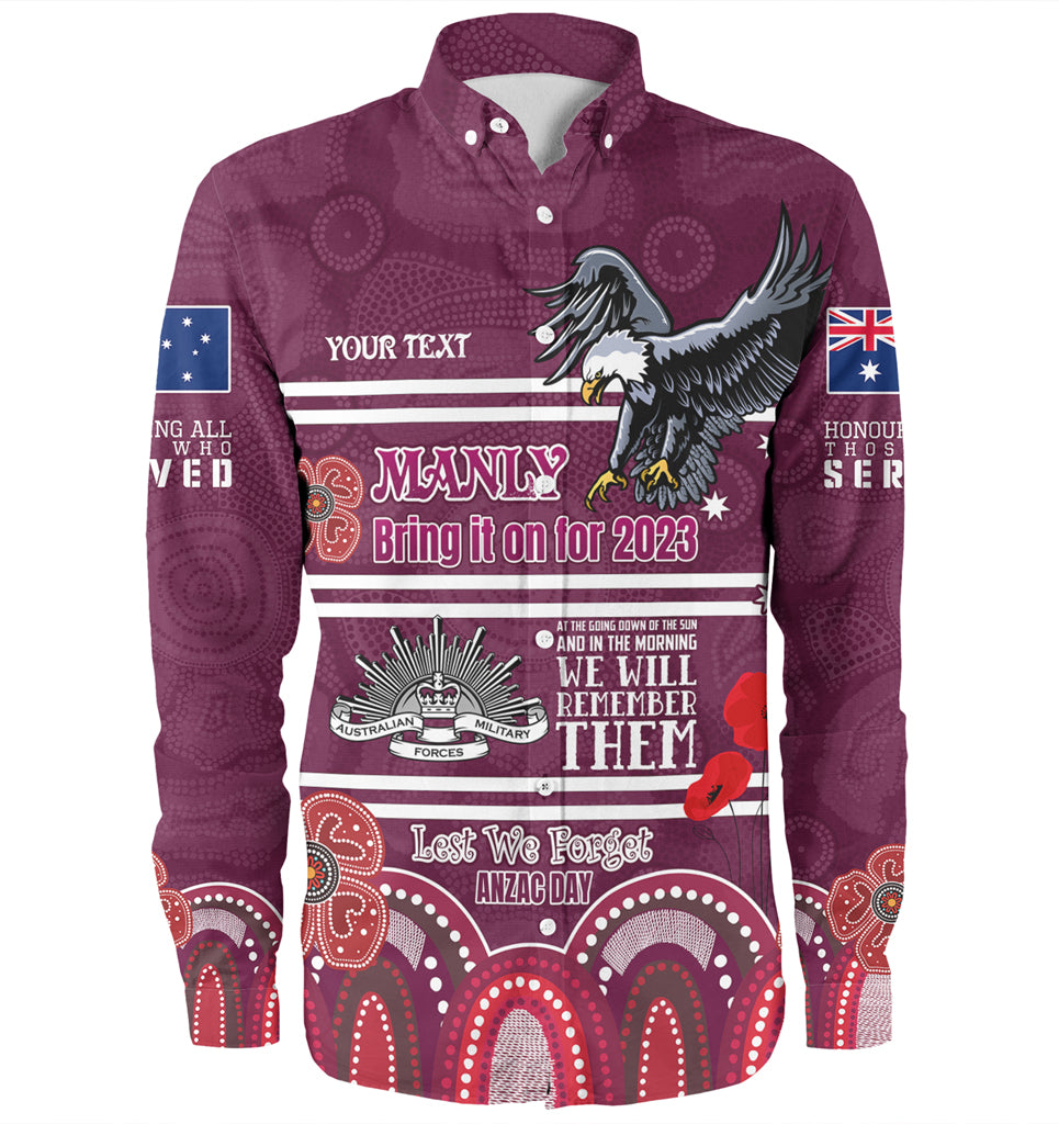 Australia Sydney's Northern Beaches Anzac Custom Long Sleeve Shirt - Manly Bring it on 2023 Shirt - Vibe Hoodie Shop