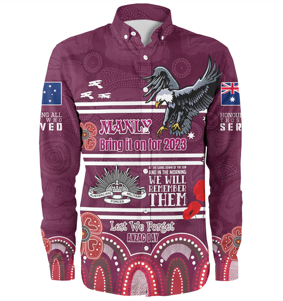 Australia Sydney's Northern Beaches Anzac Custom Long Sleeve Shirt - Manly Bring it on 2023 Shirt - Vibe Hoodie Shop