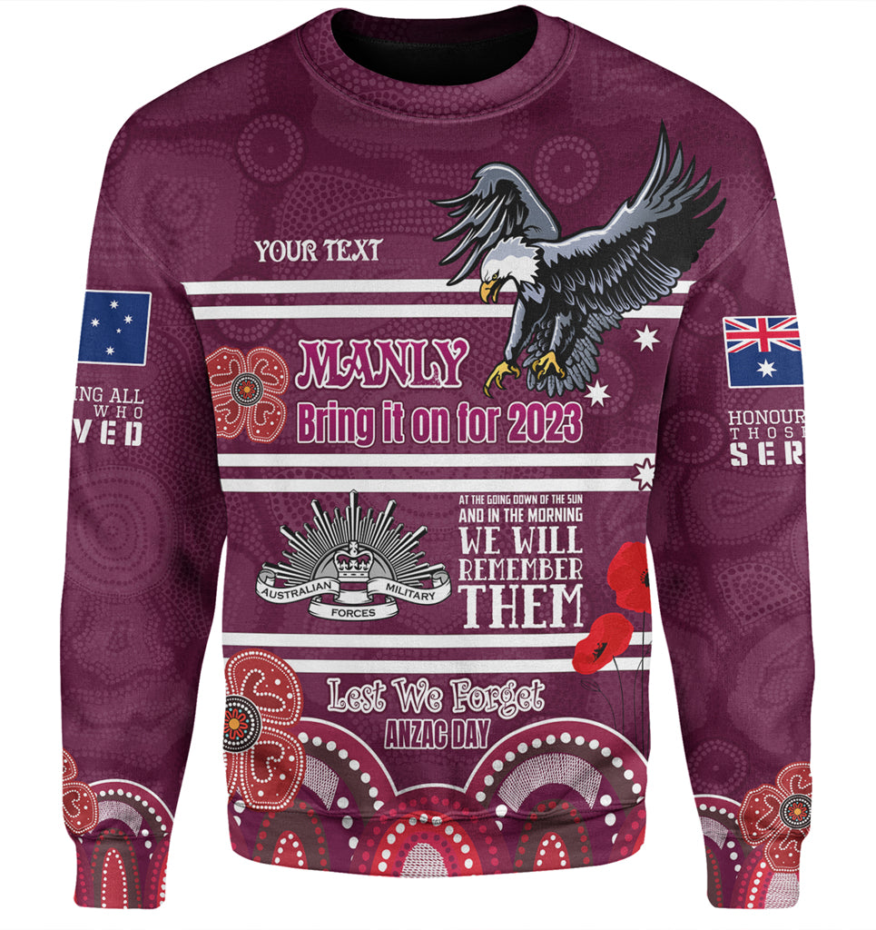 Australia Sydney's Northern Beaches Anzac Custom Sweatshirt - Manly Bring it on 2023 Sweatshirt - Vibe Hoodie Shop