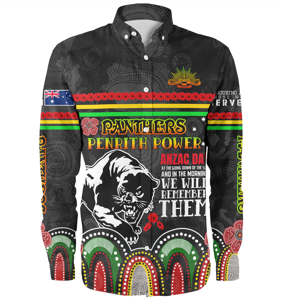 Australia Penrith City Anzac Custom Long Sleeve Shirt - Penrith Power Shirt - Vibe Hoodie Shop