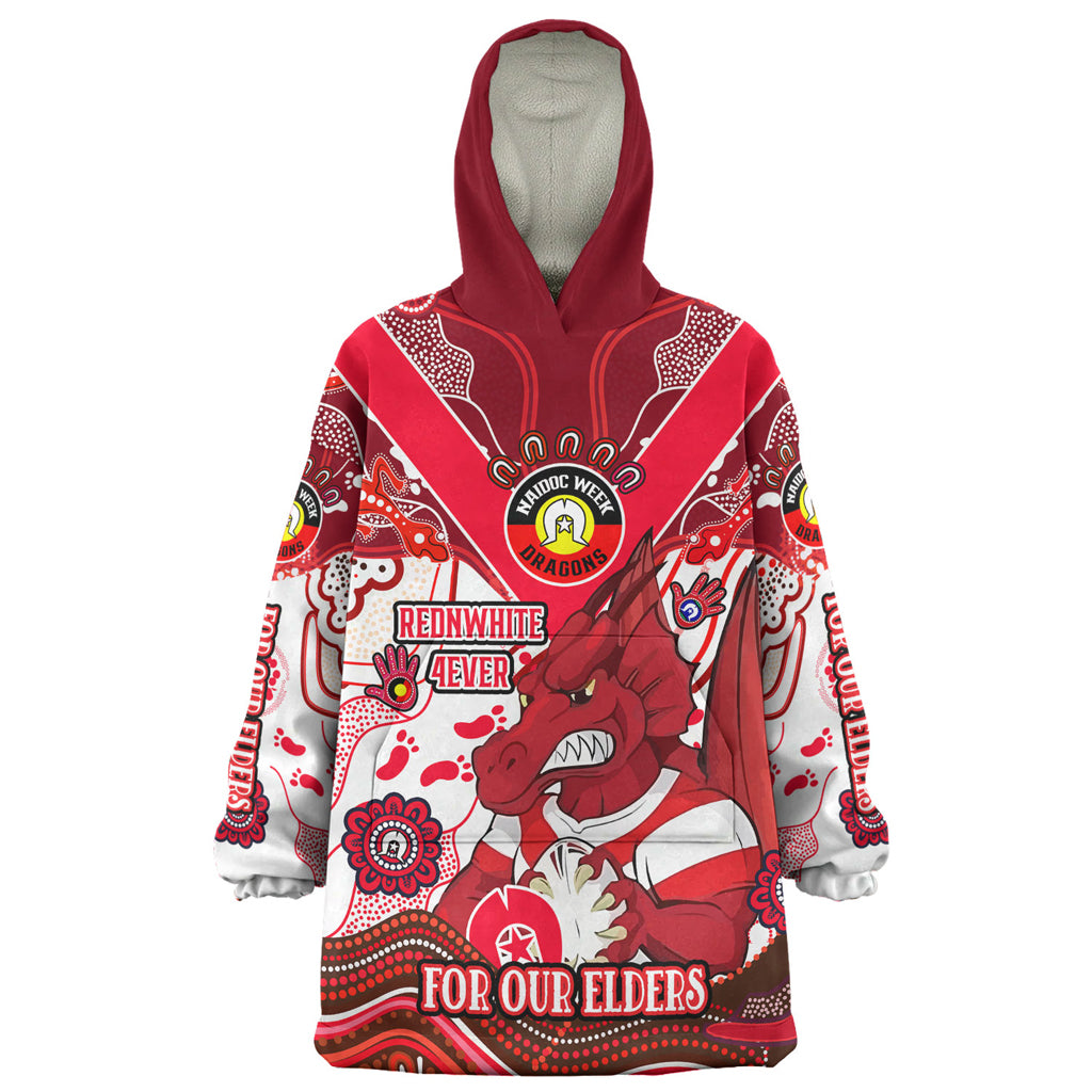 Australia Illawarra and St George Naidoc Week Custom Wearable Blanket Hoodie - For Our Elders Home Jersey Wearable Blanket Hoodie - Vibe Hoodie Shop