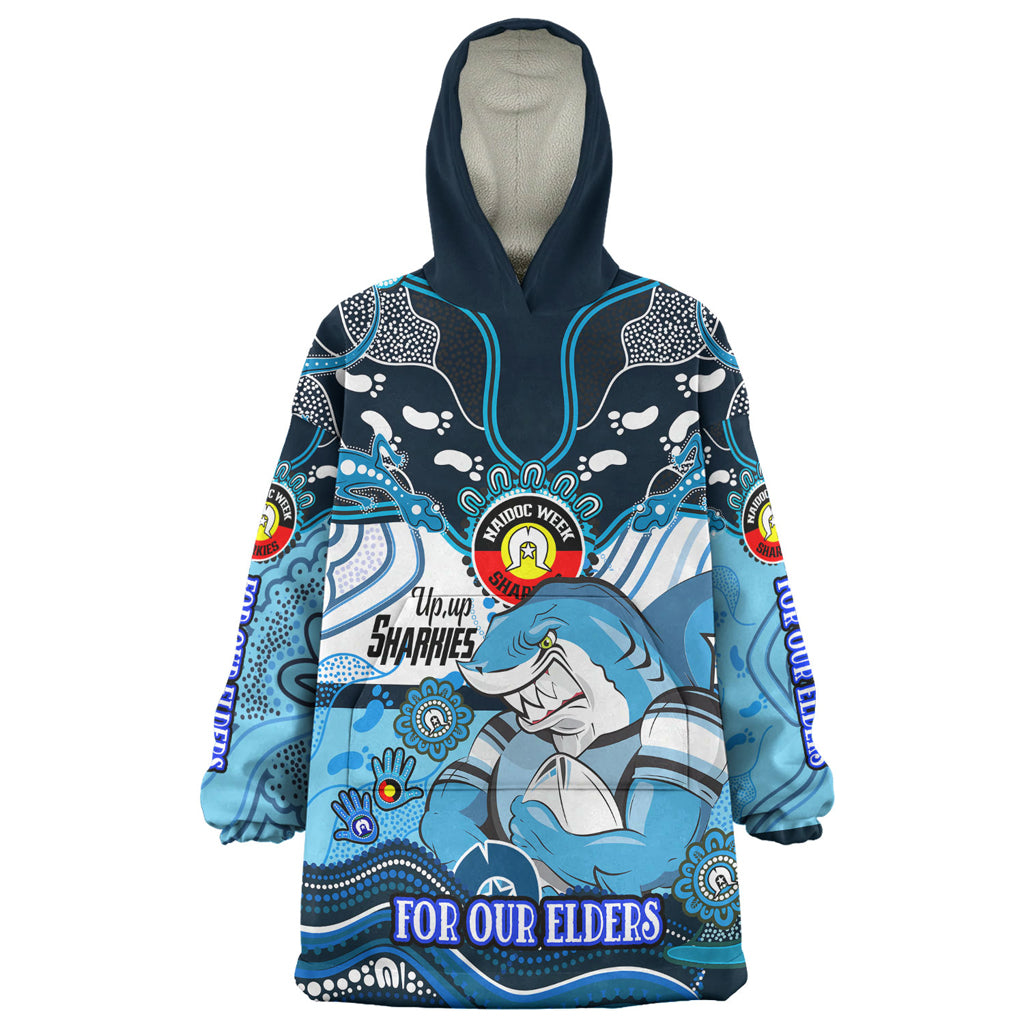 Australia Sutherland and Cronulla Naidoc Week Custom Wearable Blanket Hoodie - For Our Elders Home Jersey Wearable Blanket Hoodie - Vibe Hoodie Shop