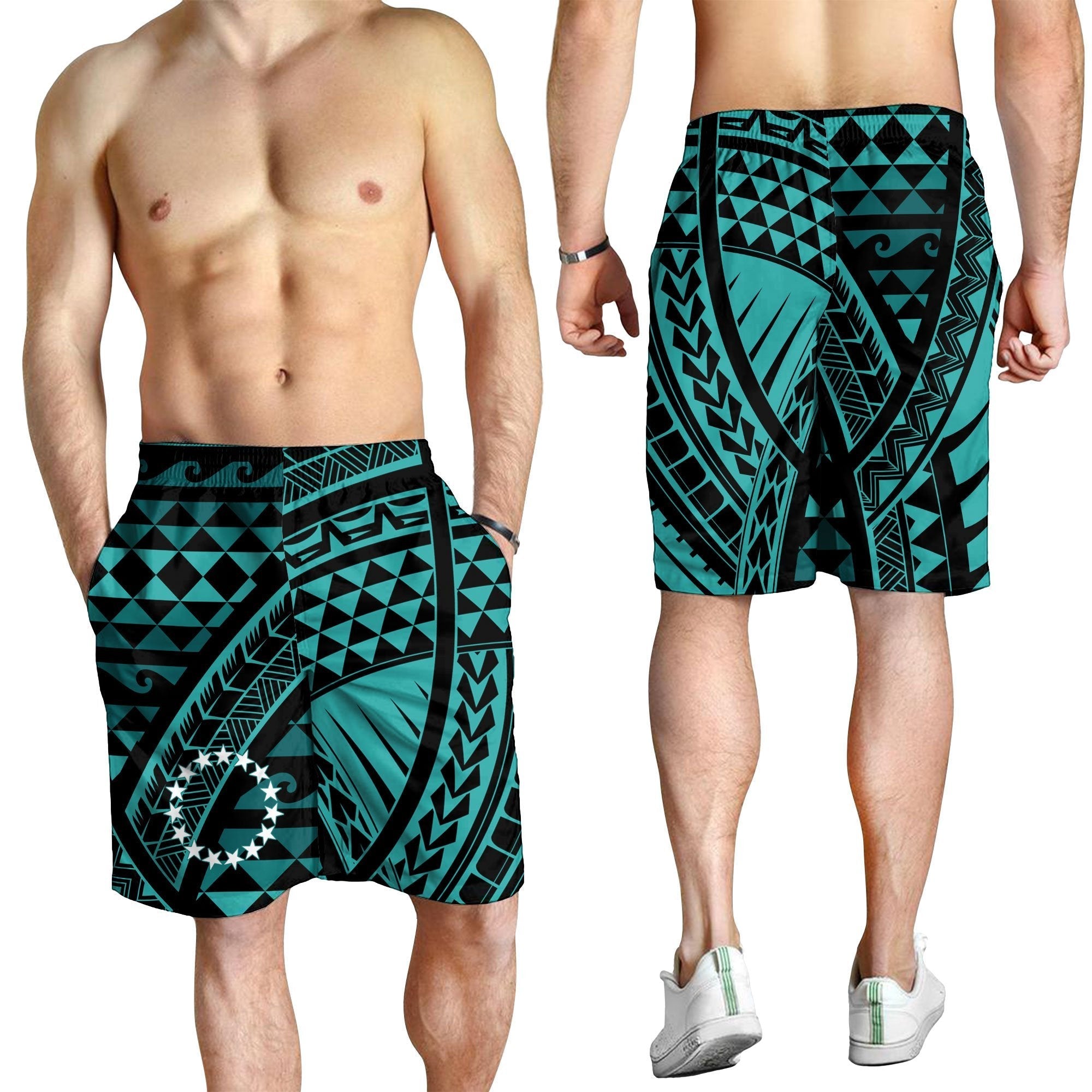 Cook Islands Men's Short - Tribal Seamless Pattern - Vibe Hoodie Shop