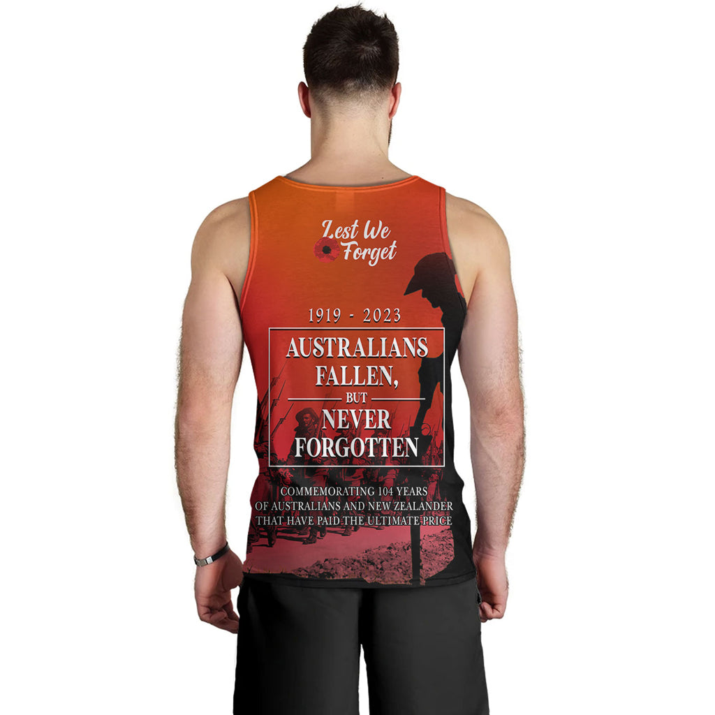 Australia Anzac Day Custom Men Tank Top - Lest We For Get Anzac Quotes Tank Top - Vibe Hoodie Shop