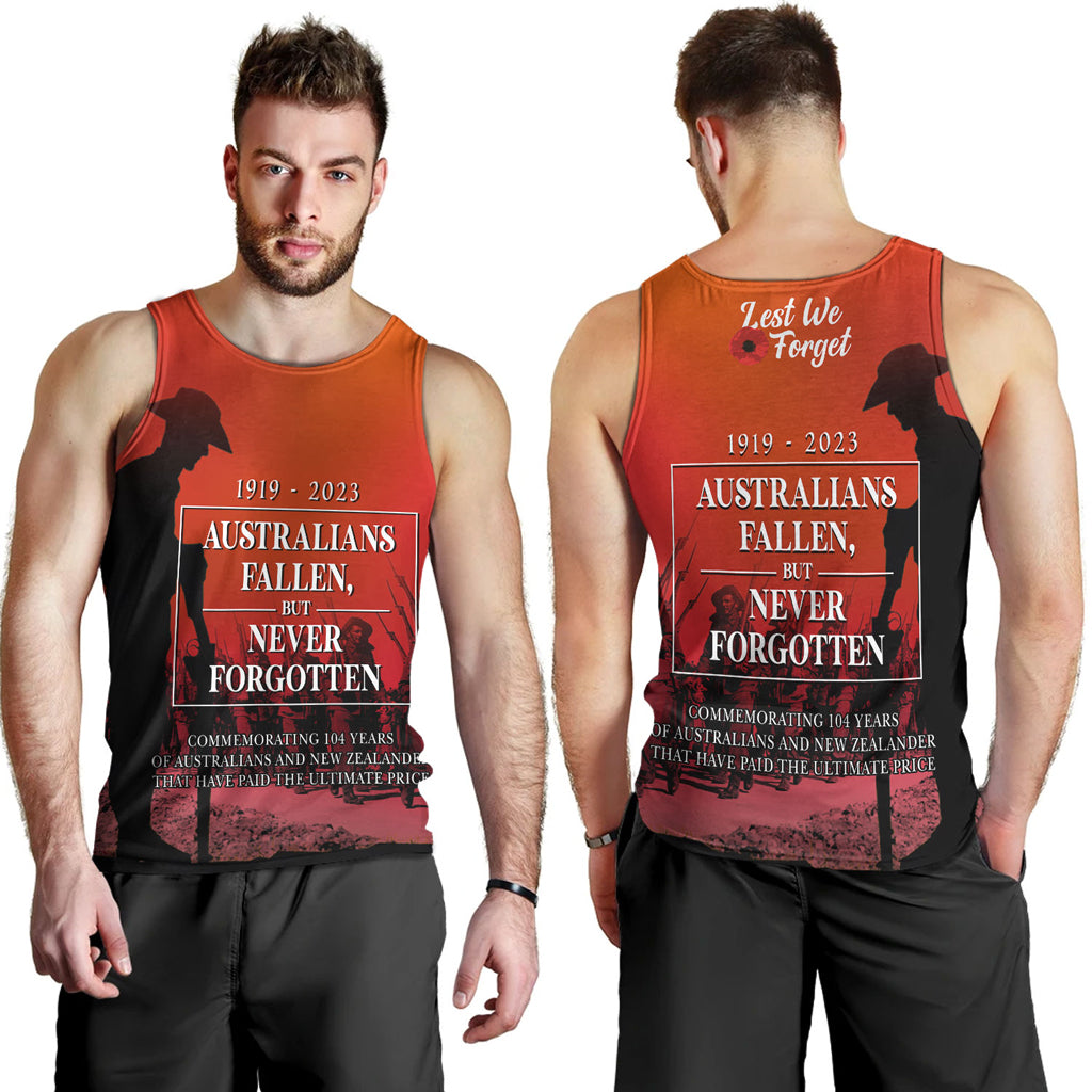 Australia Anzac Day Custom Men Tank Top - Lest We For Get Anzac Quotes Tank Top - Vibe Hoodie Shop