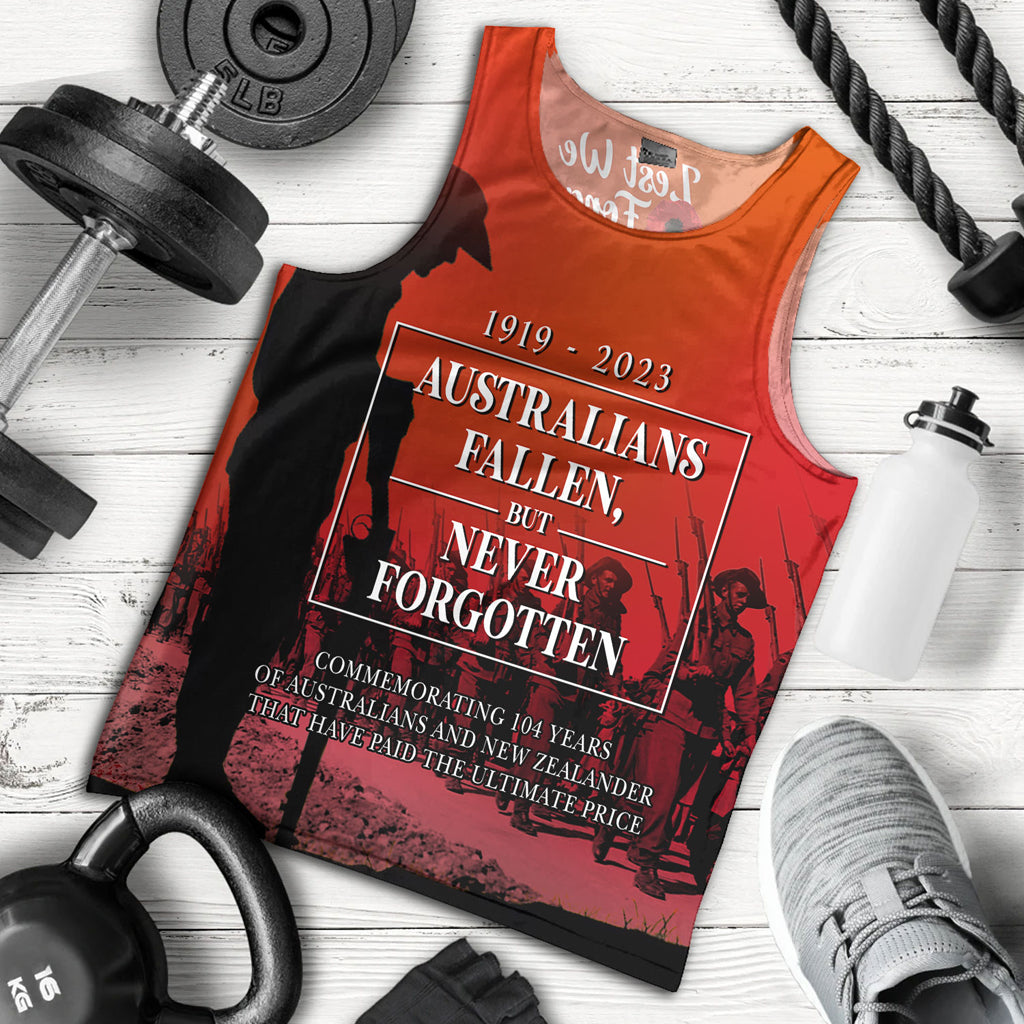 Australia Anzac Day Custom Men Tank Top - Lest We For Get Anzac Quotes Tank Top - Vibe Hoodie Shop